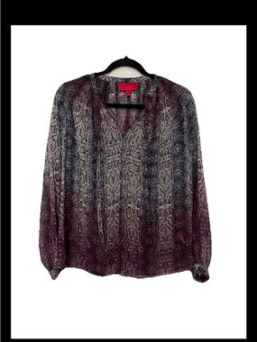 Women’s Jennifer Lopez Snake-Print V-Neck Blouse